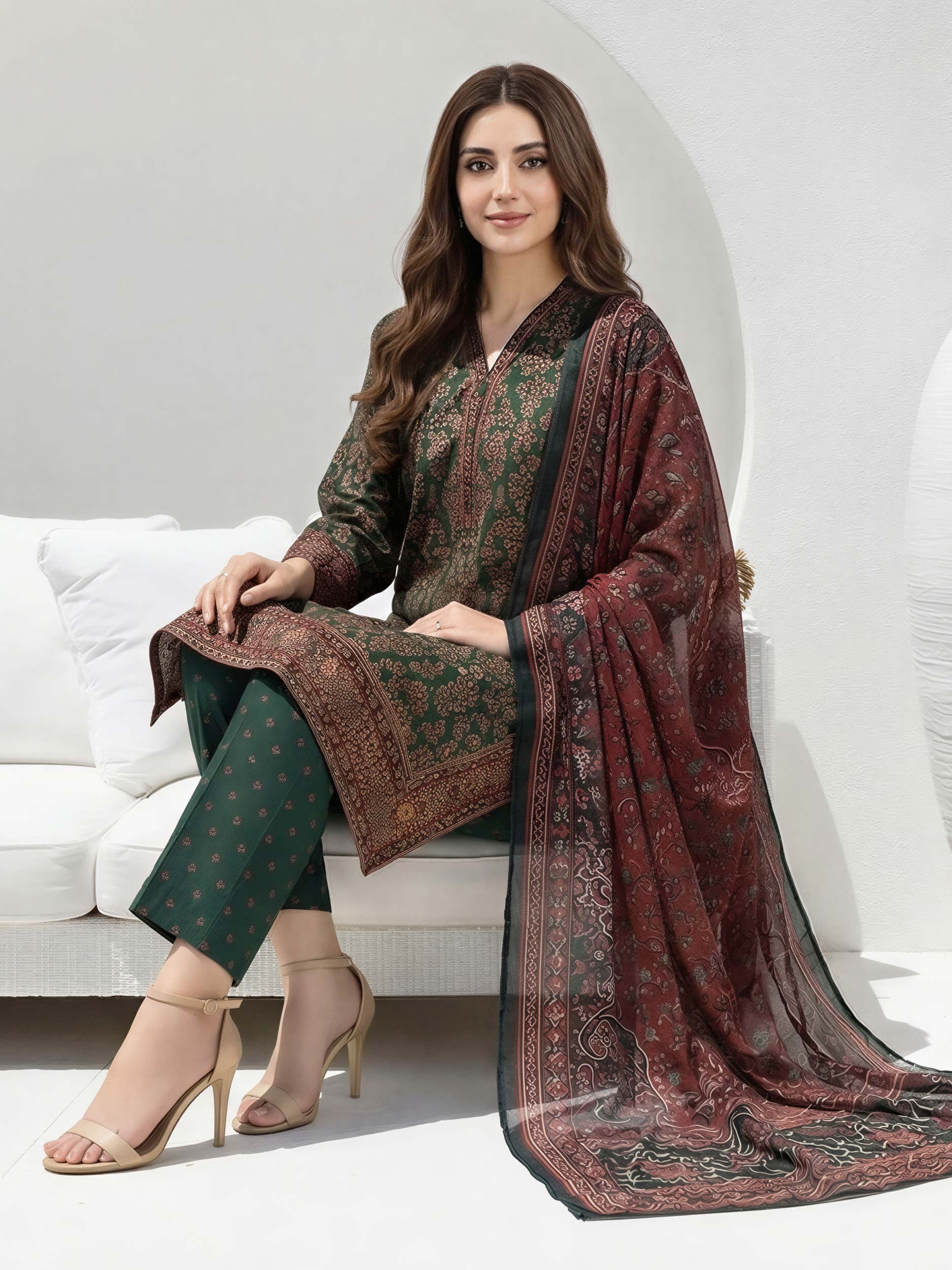 Lime Light | 3 Piece Lawn Suit | U4963