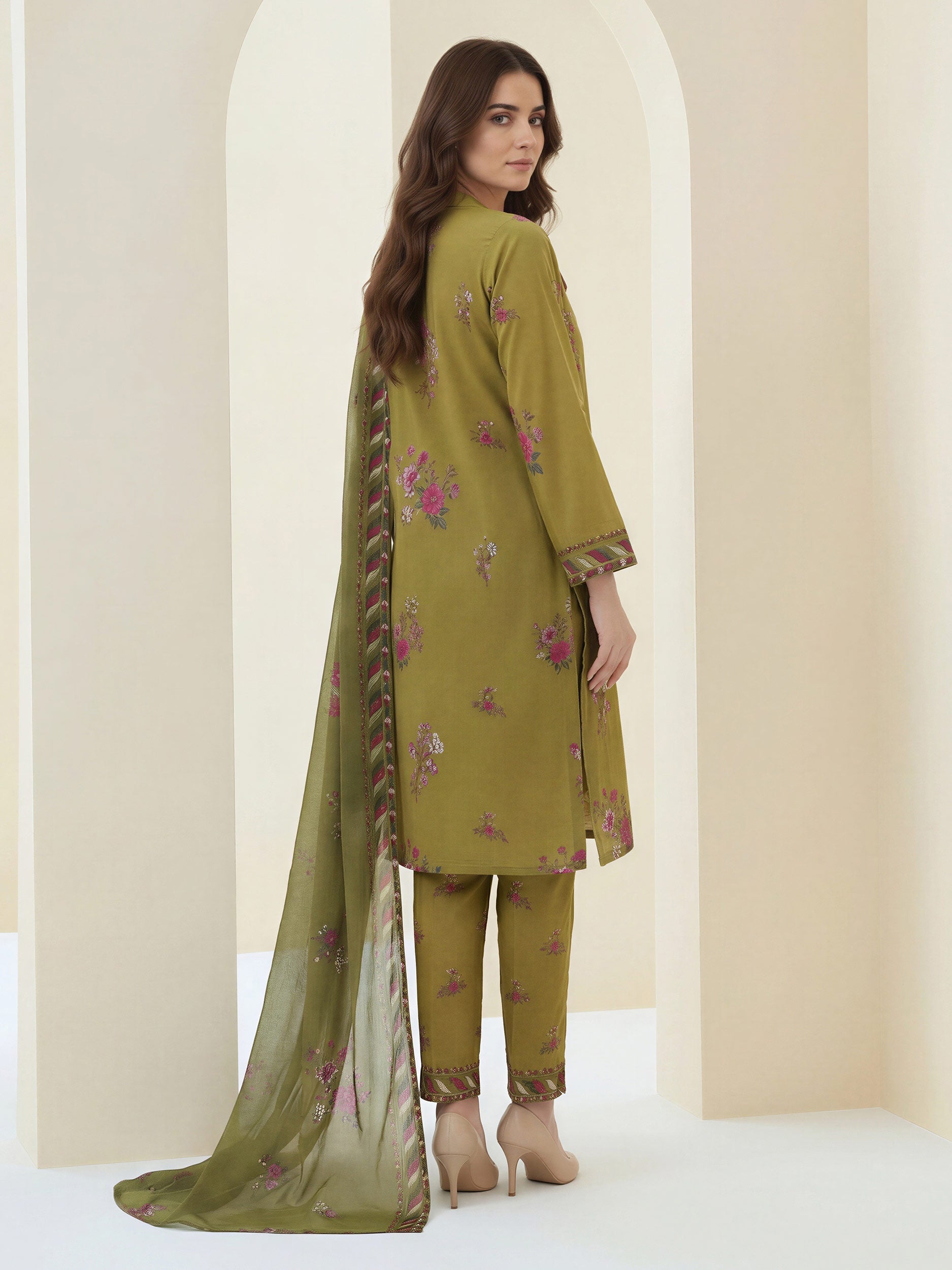 Lime Light | 3 Piece Lawn Suit- Printed | U4981