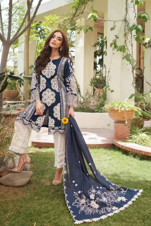 Manara | Embroidered Lawn | SAPPHIRE