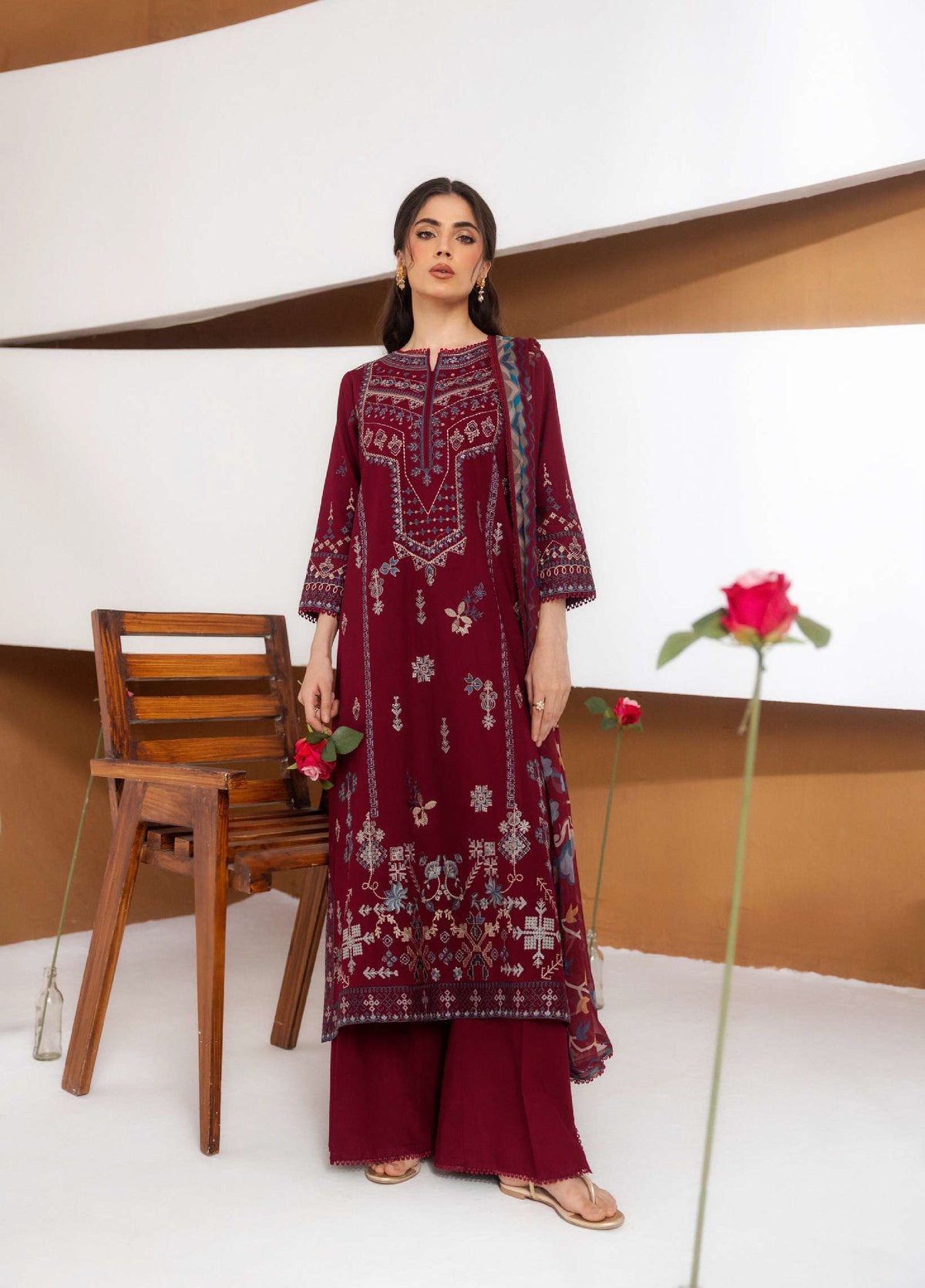 Florent | Zync Embroidered Viscose | FZ-7A