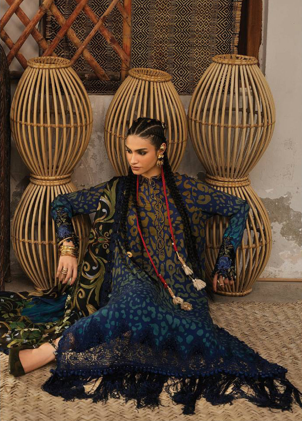 Maria . B | M.Prints Printed Linen 3 Piece Suit | MB26UPC 1B