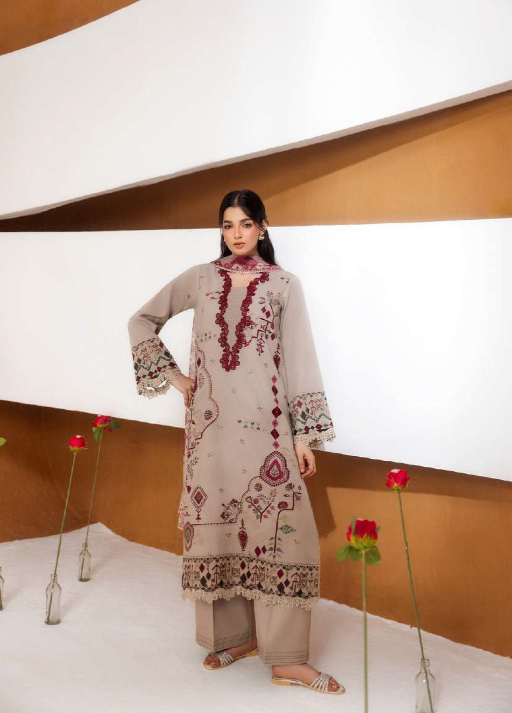 Florent | Zync Embroidered Viscose | FZ-4B