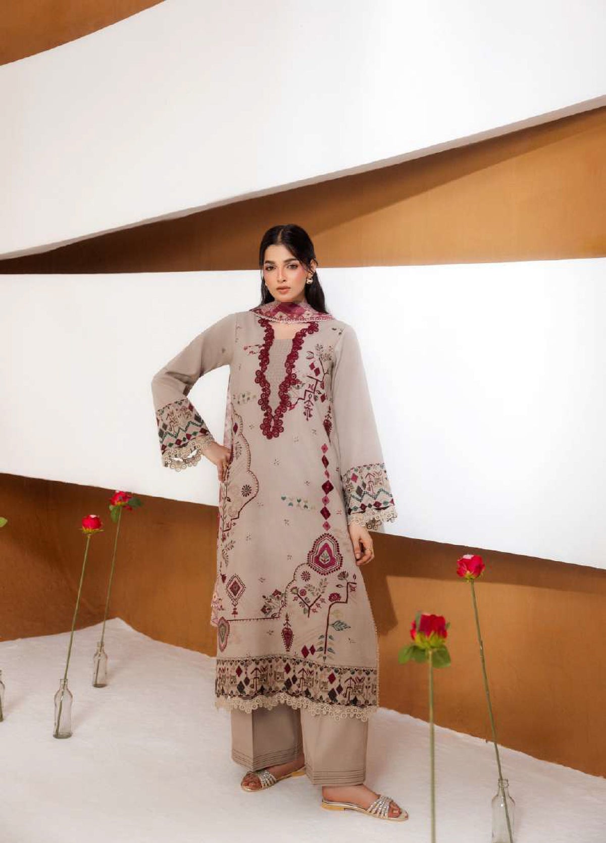Florent | Zync Embroidered Viscose | FZ-4B