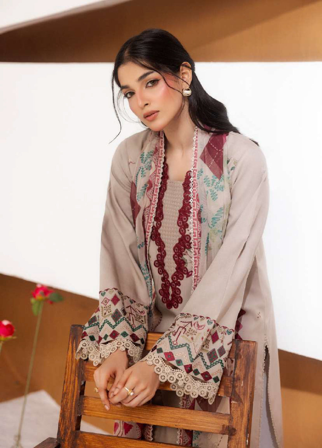 Florent | Zync Embroidered Viscose | FZ-4B
