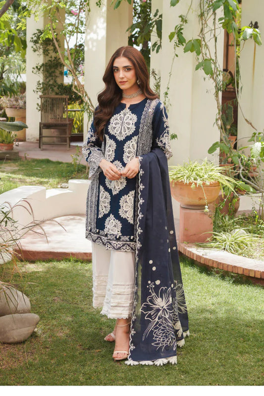 Manara | Embroidered Lawn | SAPPHIRE