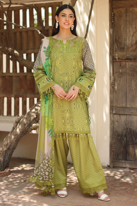 CHARIZMA | 3-PC Unstitched Embroidered Lawn Collection | AN6-08