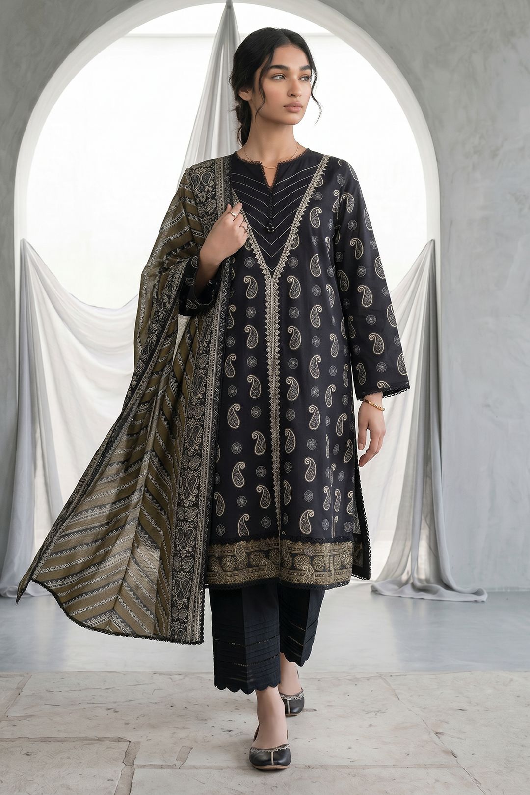 Zellbury | Embroidered Shirt Dupatta | 1068