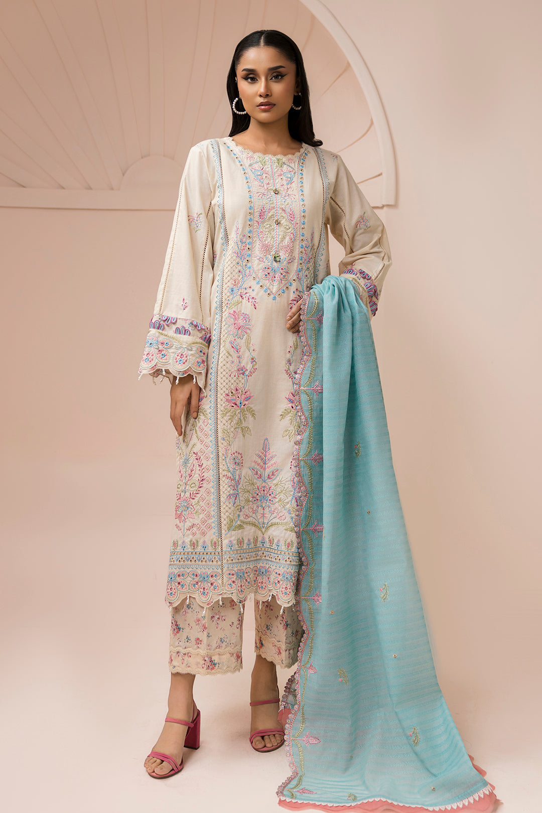 Zellbury | Signature 3 Pc Embroidered Lawn | 0453