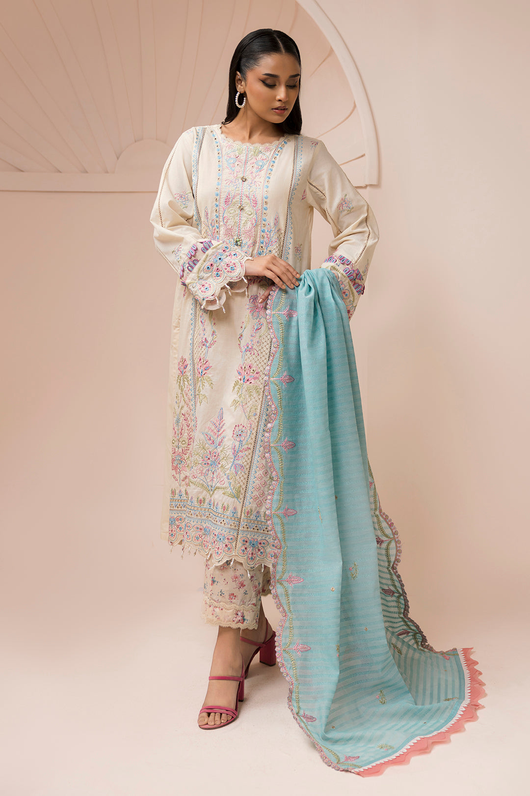 Zellbury | Signature 3 Pc Embroidered Lawn | 0453