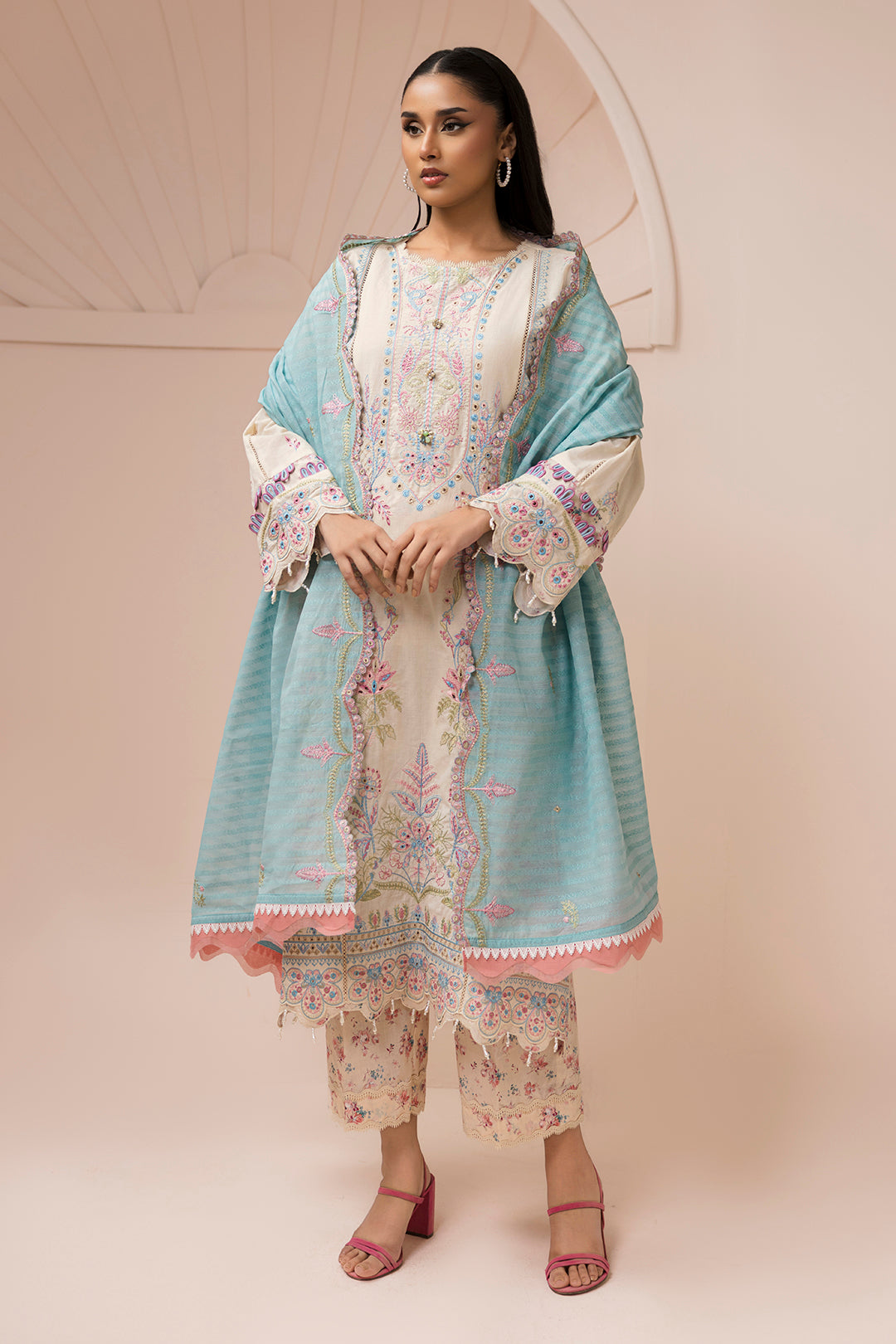 Zellbury | Signature 3 Pc Embroidered Lawn | 0453