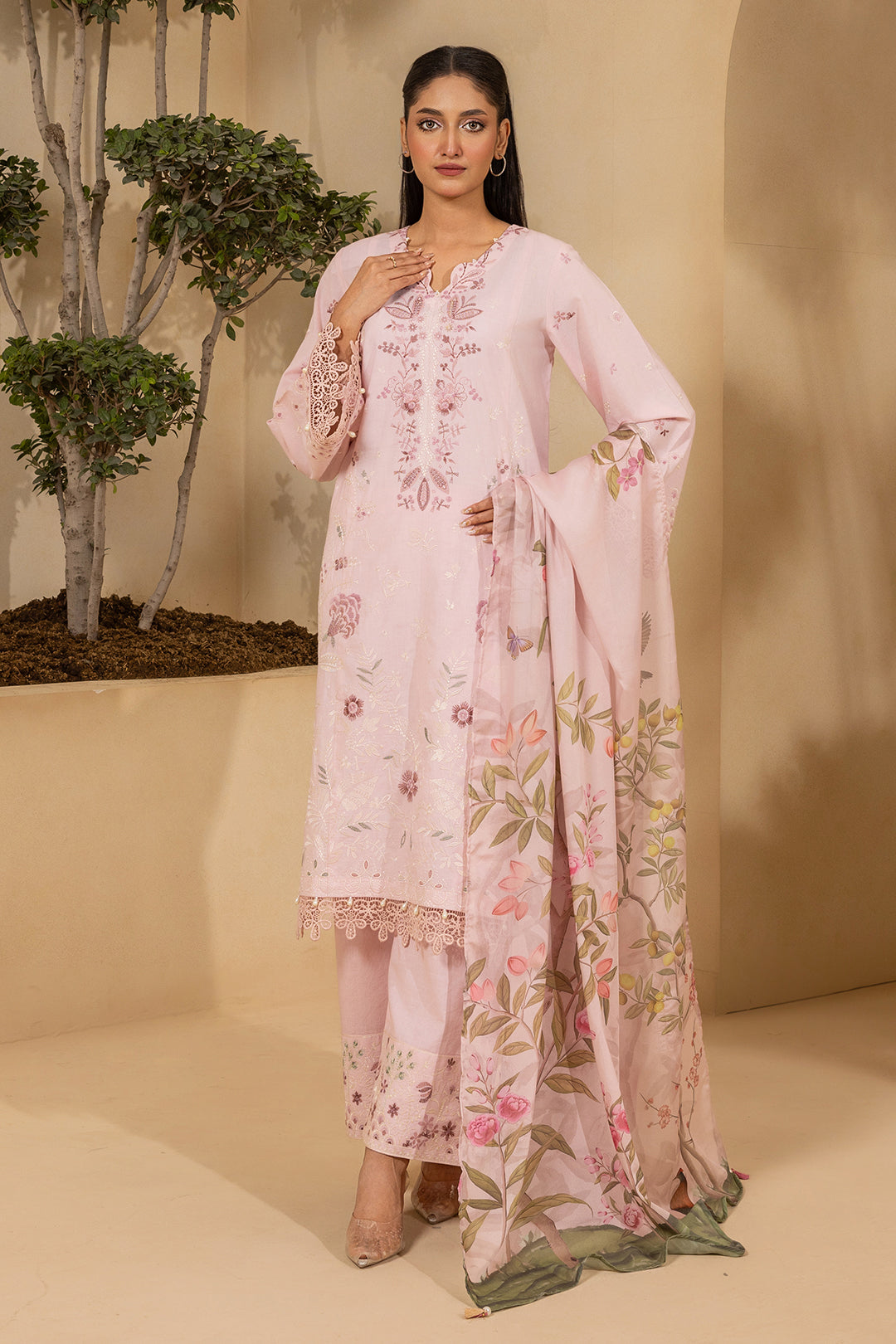 Zellbury | Signature 3 Pc Embroidered Lawn | 0458
