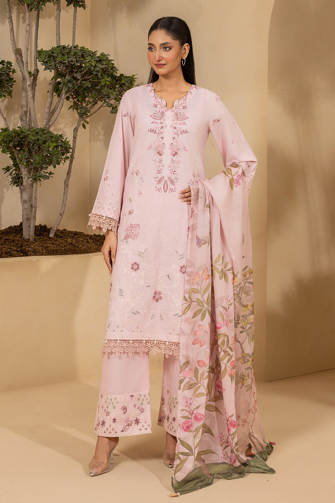Zellbury | Signature 3 Pc Embroidered Lawn | 0458