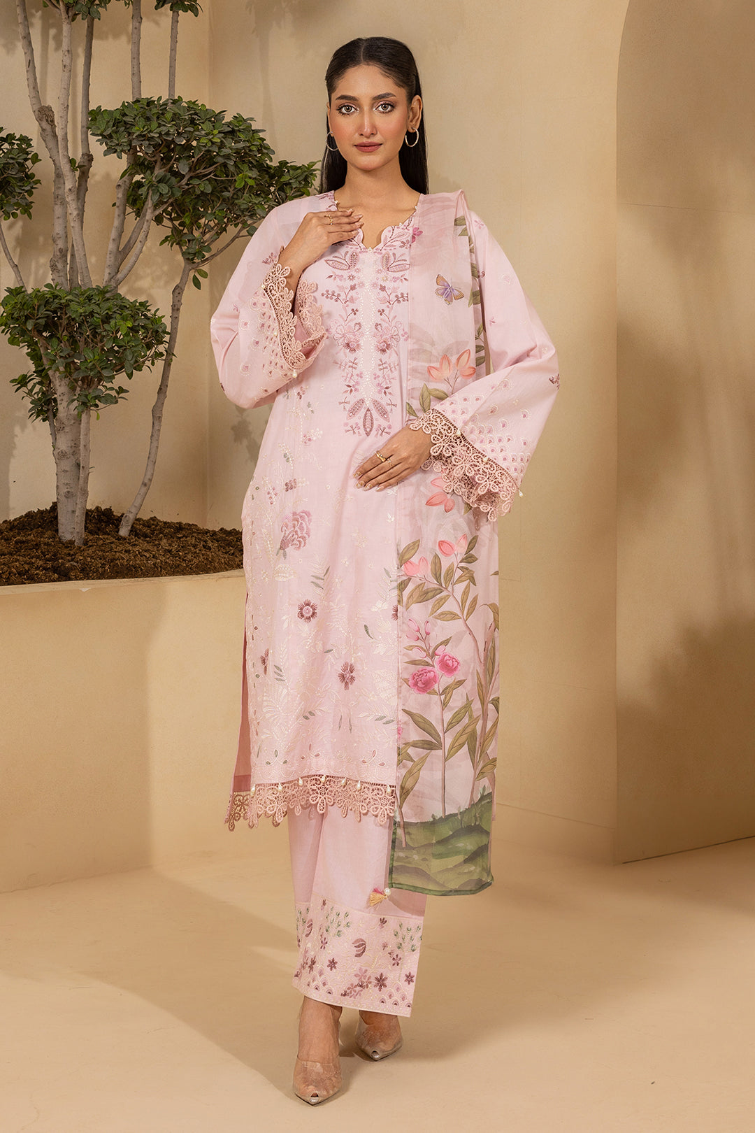 Zellbury | Signature 3 Pc Embroidered Lawn | 0458