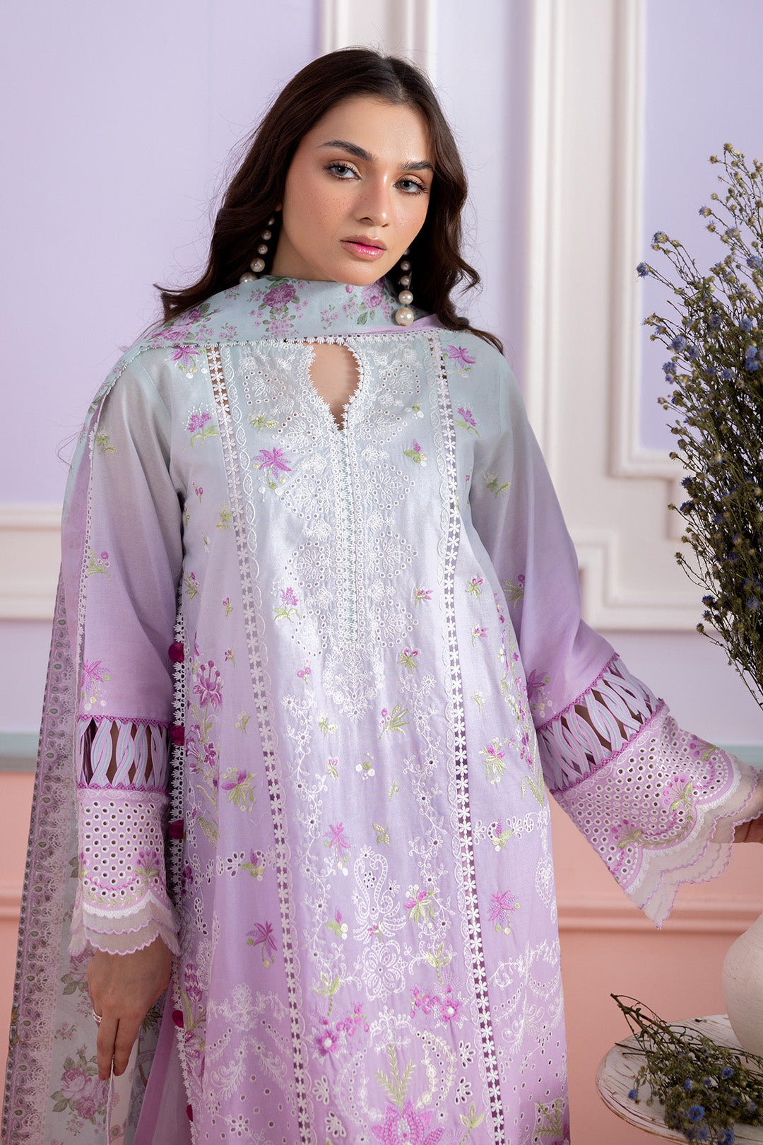 Zellbury | Signature 3 Pc Embroidered Lawn | 0459