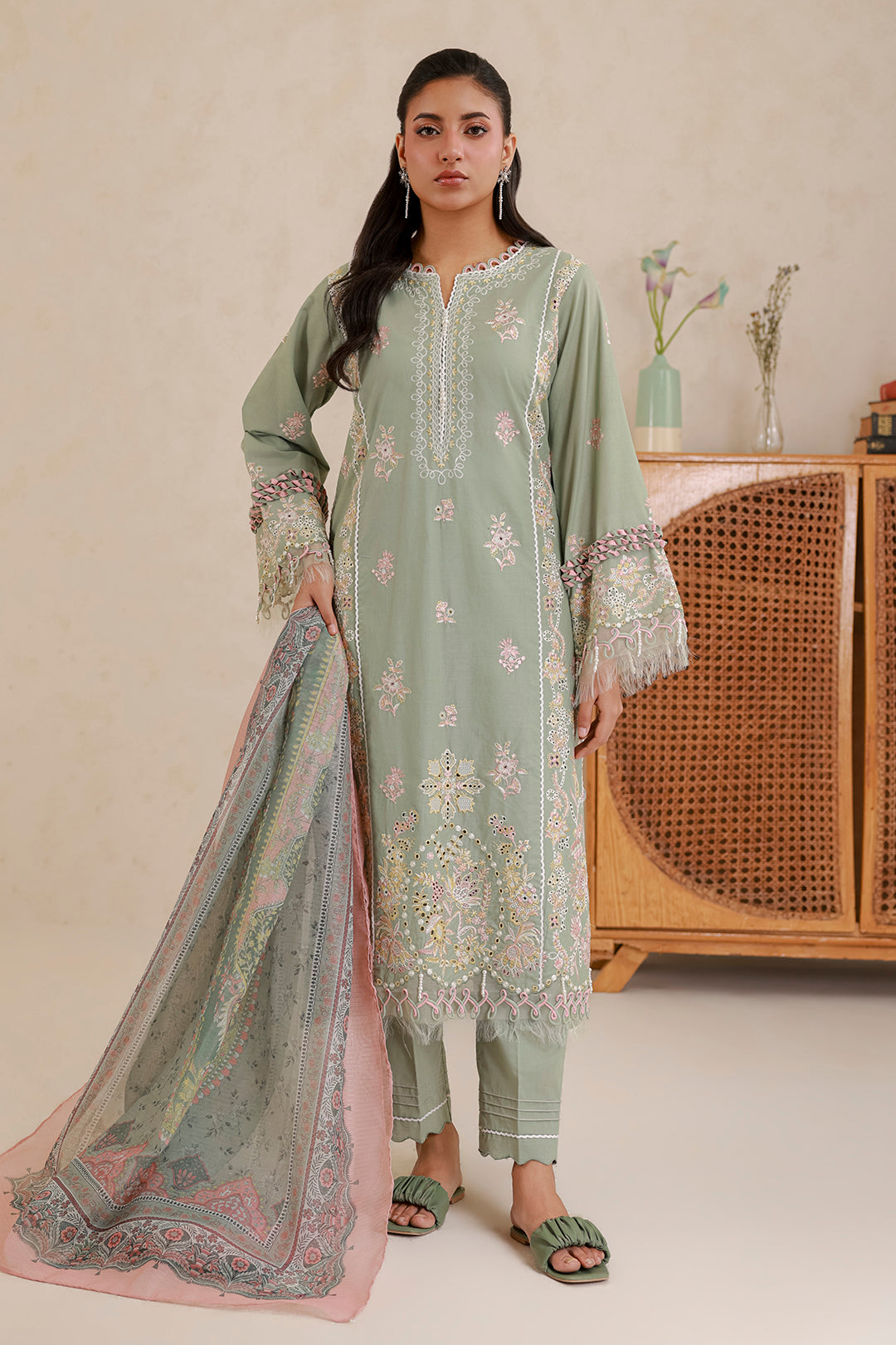 Zellbury | Signature 3 Pc Embroidered Lawn | 0579