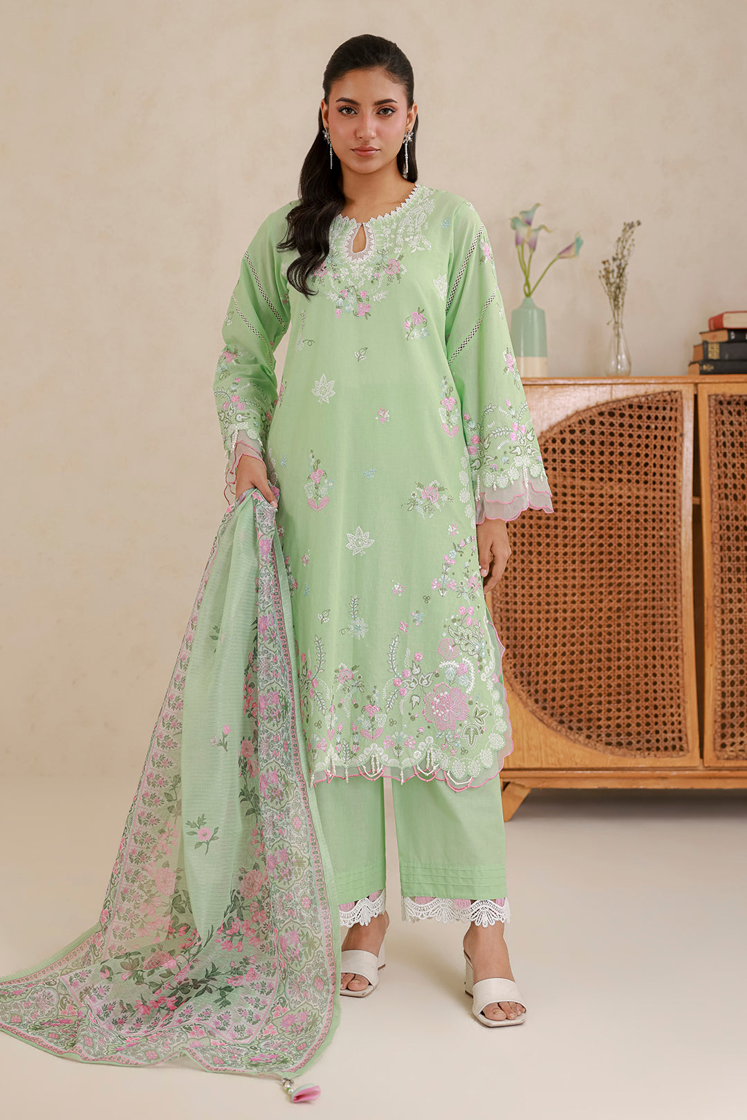 Zellbury | Signature 3 Pc Embroidered Lawn | 0585