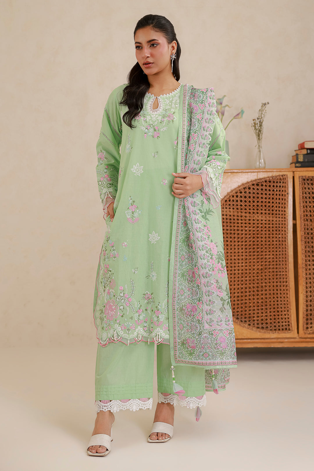 Zellbury | Signature 3 Pc Embroidered Lawn | 0585