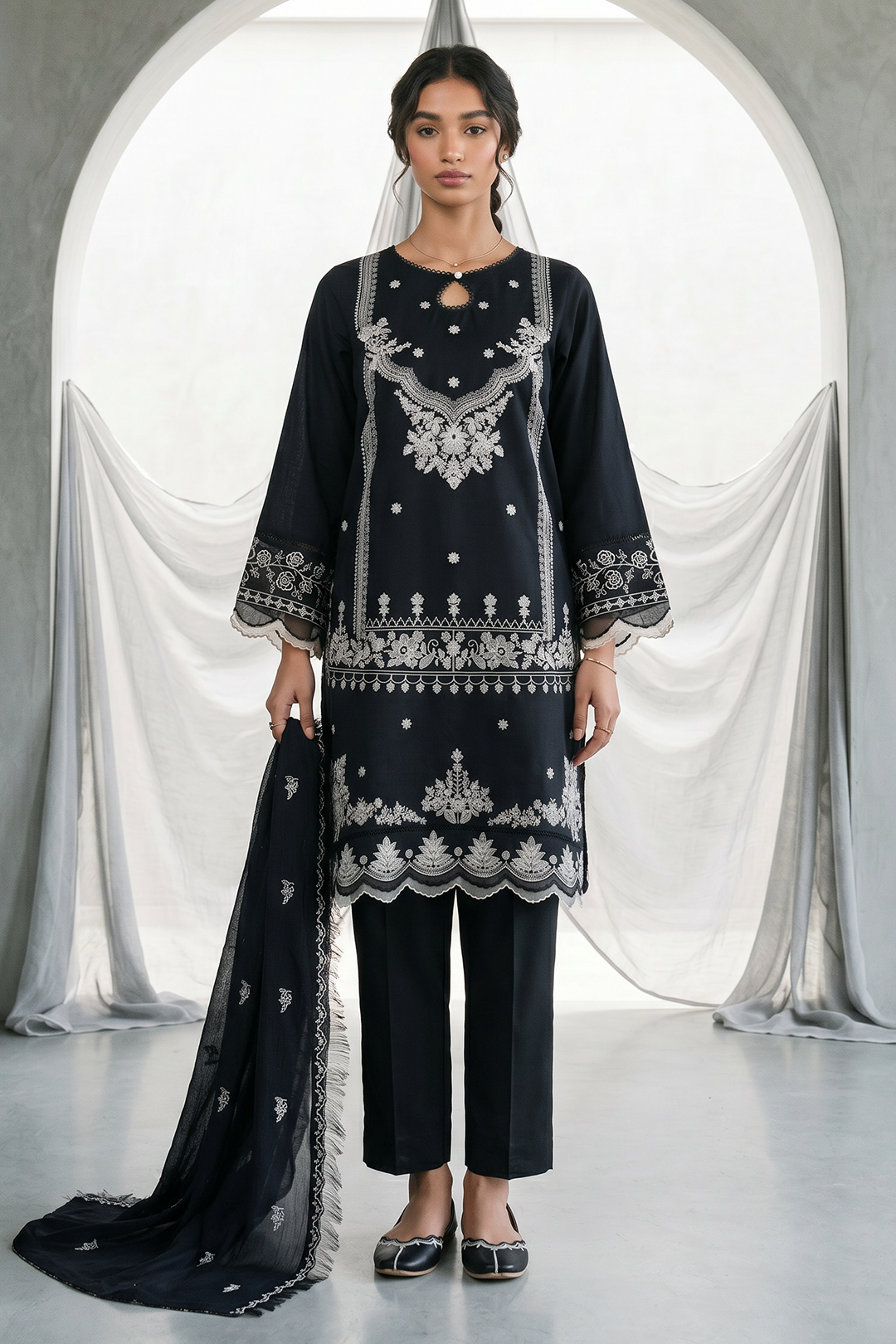Zellbury | Embroidered Shirt Shalwar Dupatta | 1105