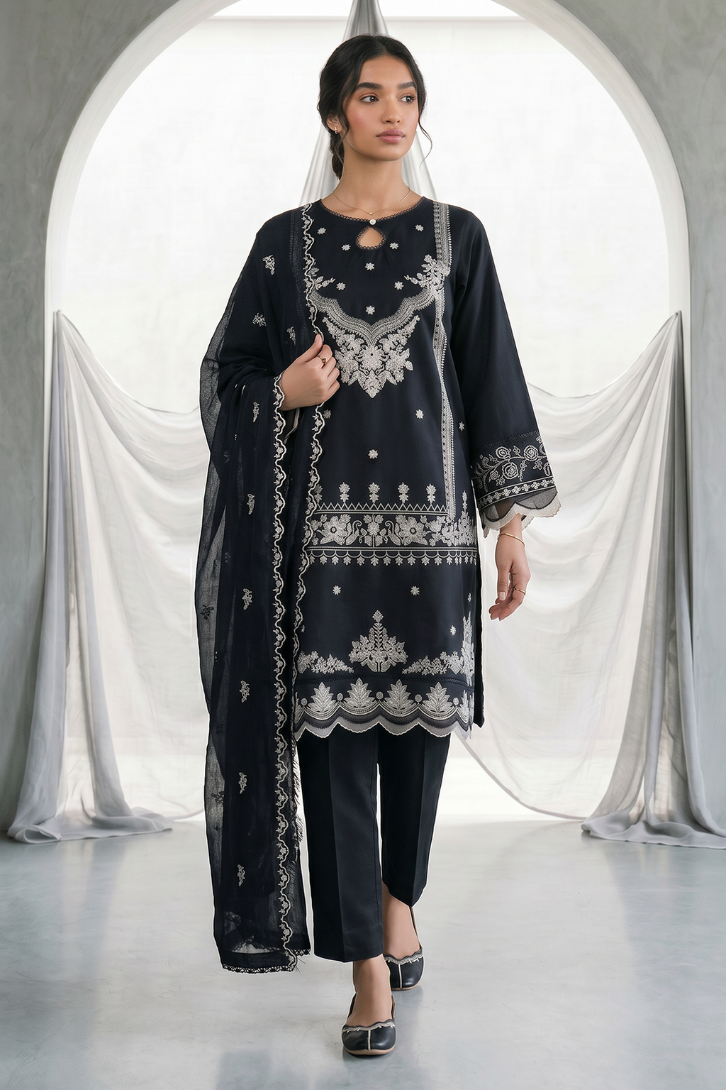 Zellbury | Embroidered Shirt Shalwar Dupatta | 1105
