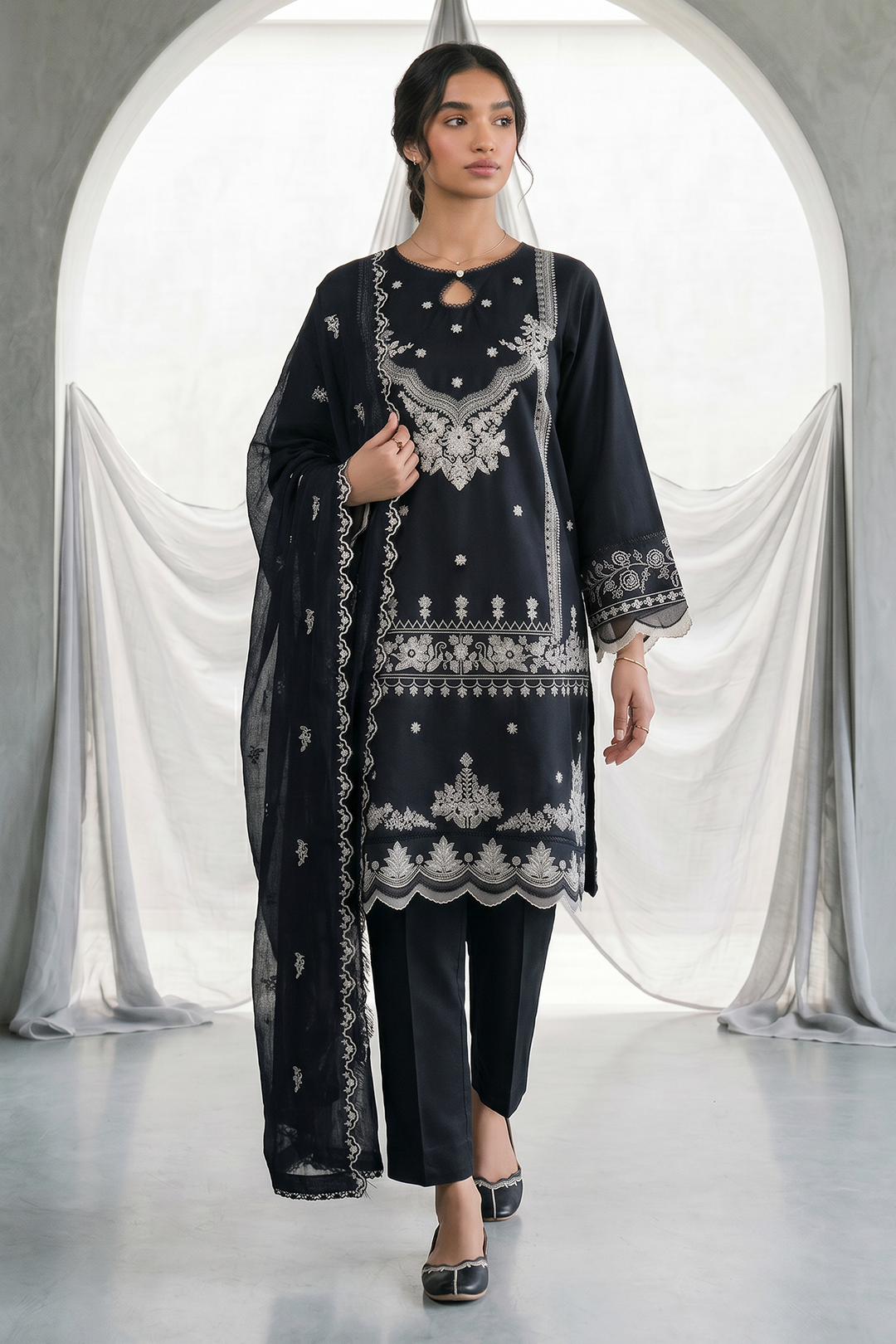 Zellbury | Embroidered Shirt Shalwar Dupatta | 1105