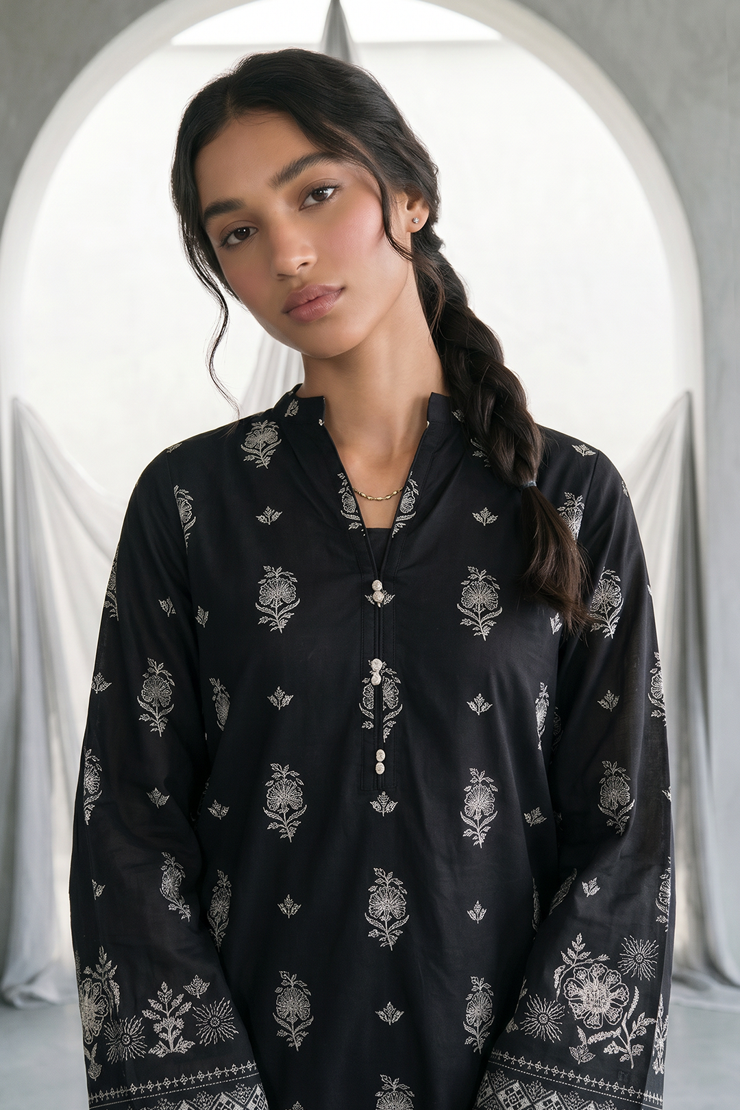 Zellbury | Monochrome 3 Pc Lawn | 0938