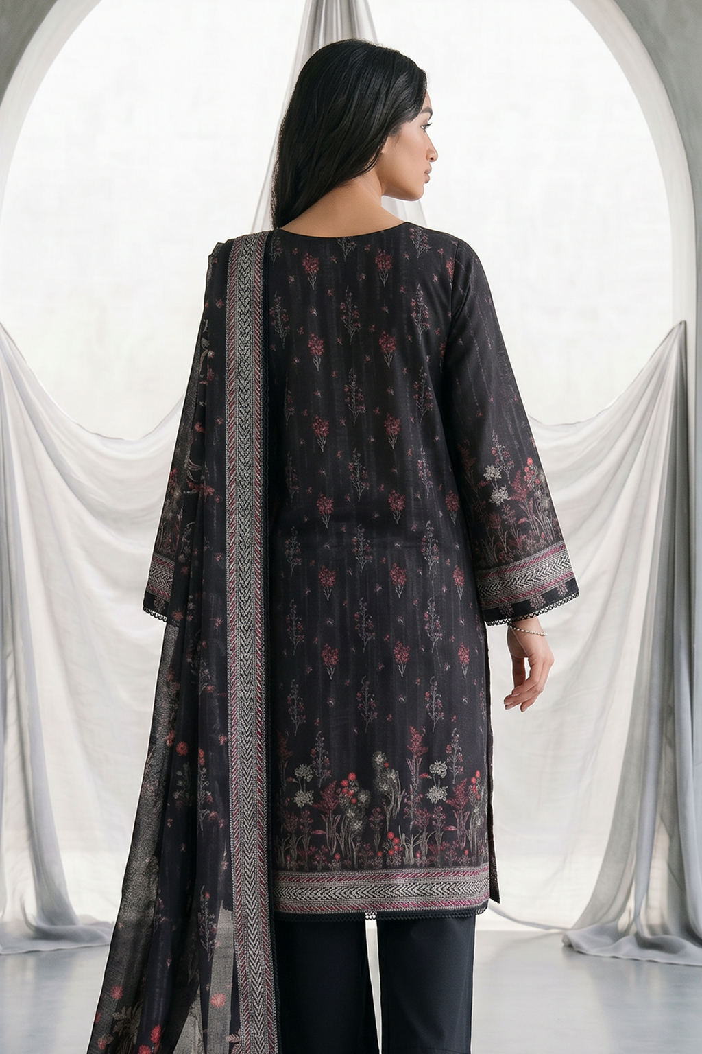 Zellbury | Monochrome 3 Pc Lawn | 1137