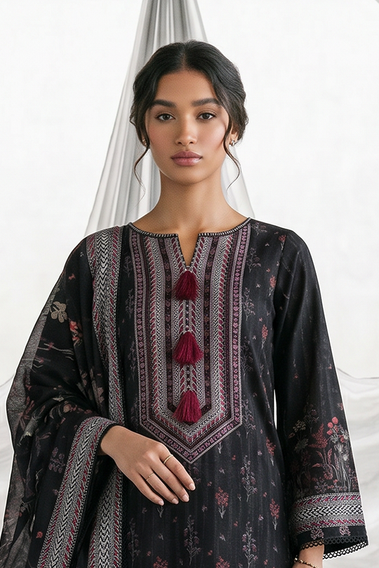 Zellbury | Monochrome 3 Pc Lawn | 1137
