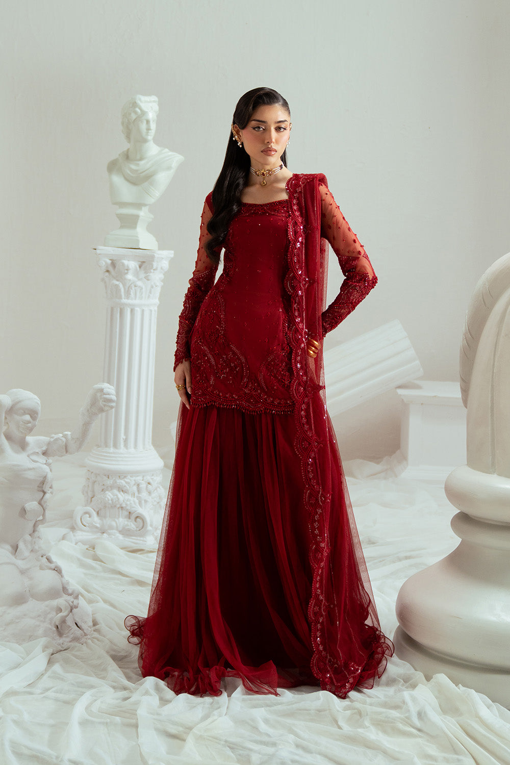 Zariya | Elyse Couture Festive | MAROONIQUE - ZSS6300