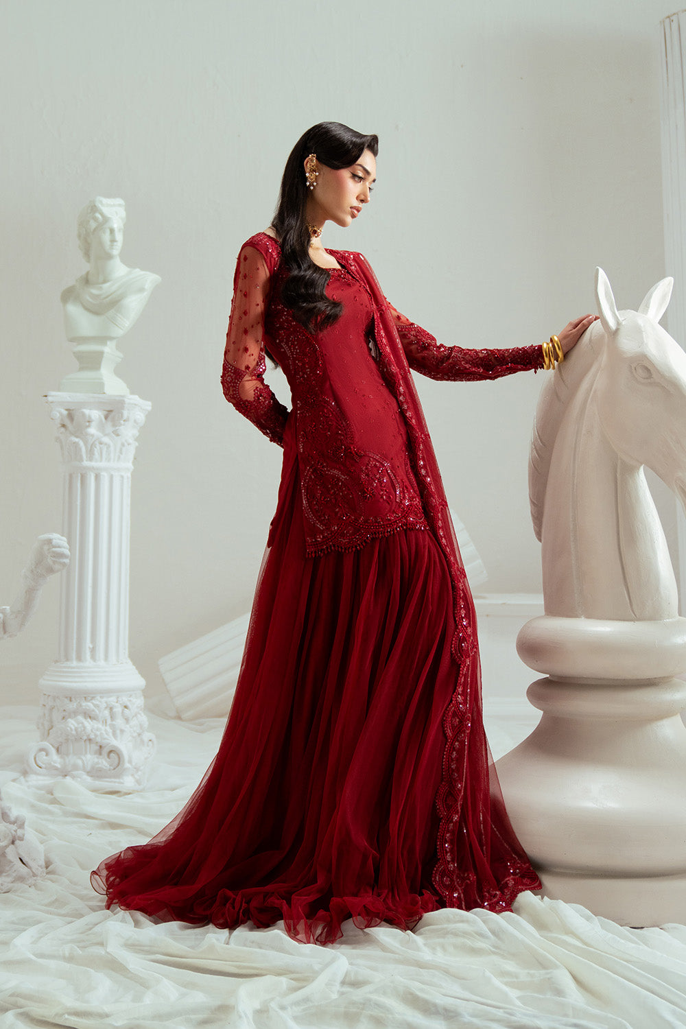 Zariya | Elyse Couture Festive | MAROONIQUE - ZSS6300