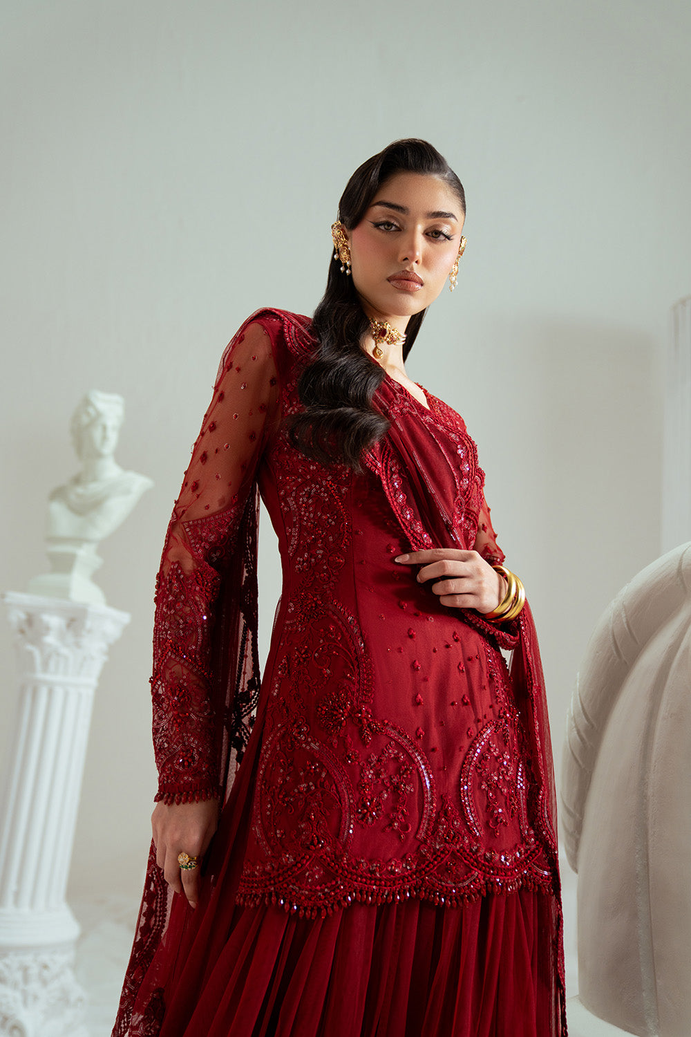 Zariya | Elyse Couture Festive | MAROONIQUE - ZSS6300
