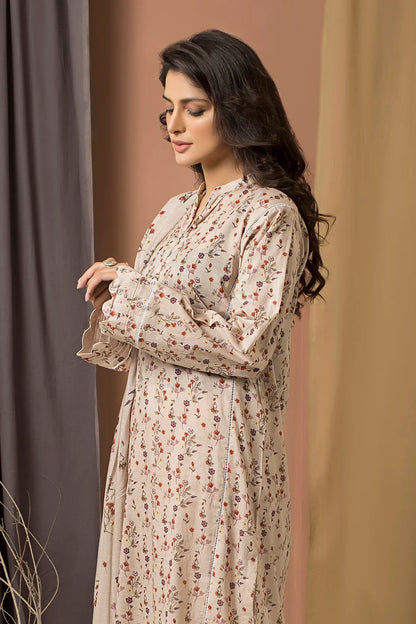 3 Piece - Printed Lawn with Embroidered Dupatta - 7681