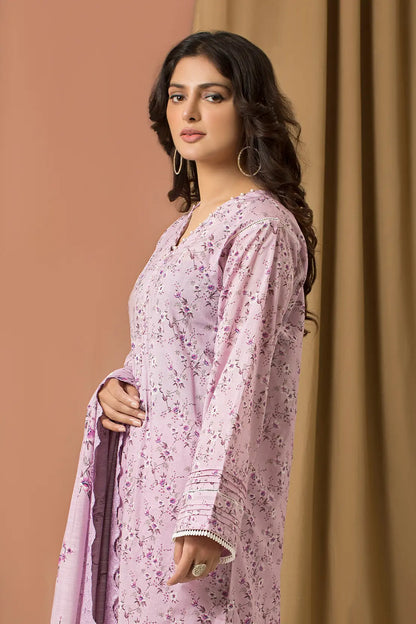 3 Piece - Printed Lawn with Embroidered Dupatta - 7686