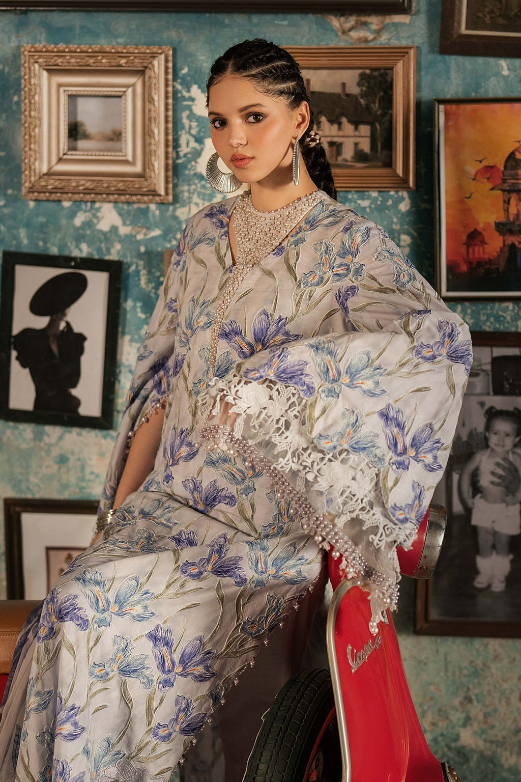 Maria . B | M.Prints Embroidered Cambric 3 Piece Suit | MB26UPC 4A