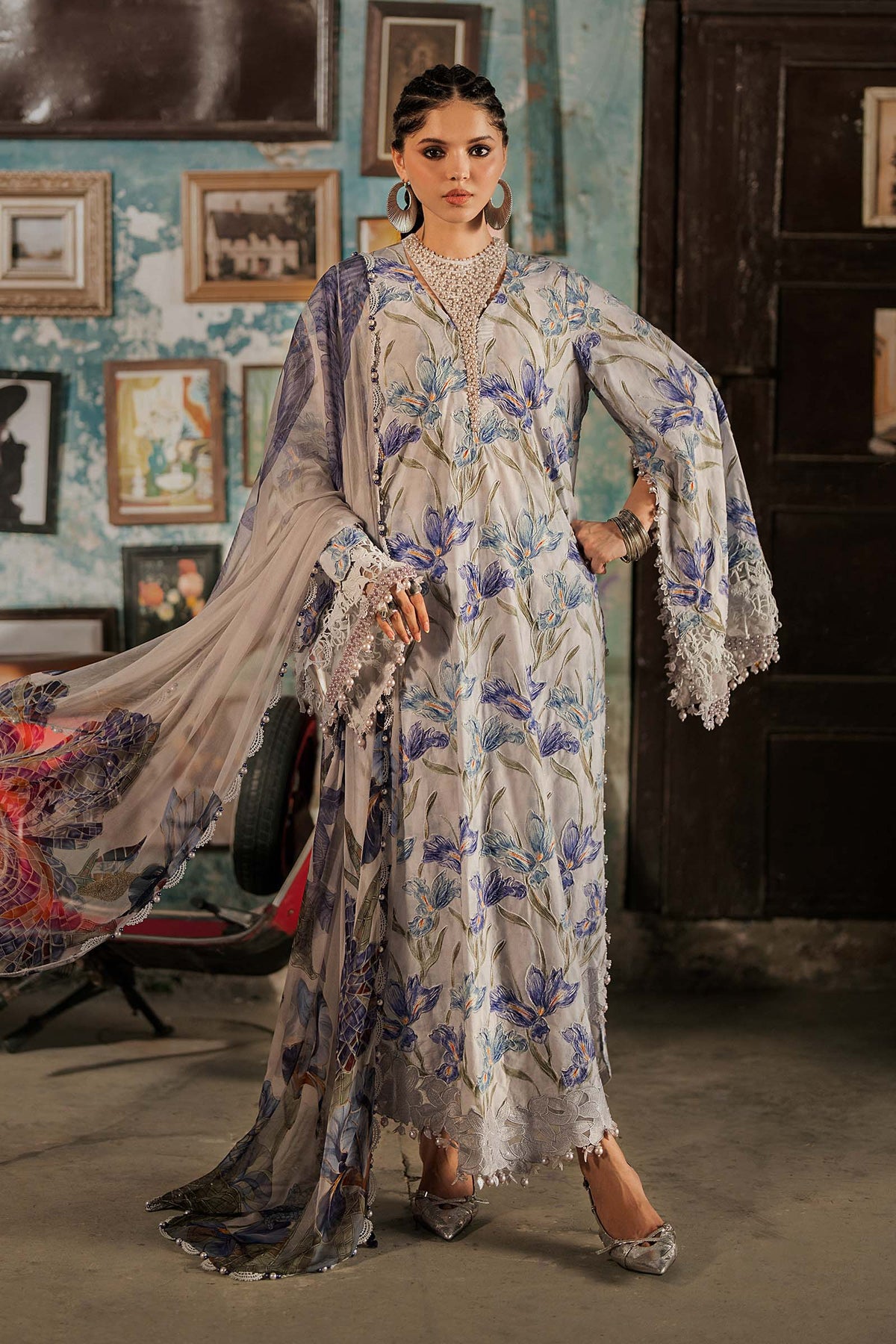 Maria . B | M.Prints Embroidered Cambric 3 Piece Suit | MB26UPC 4A