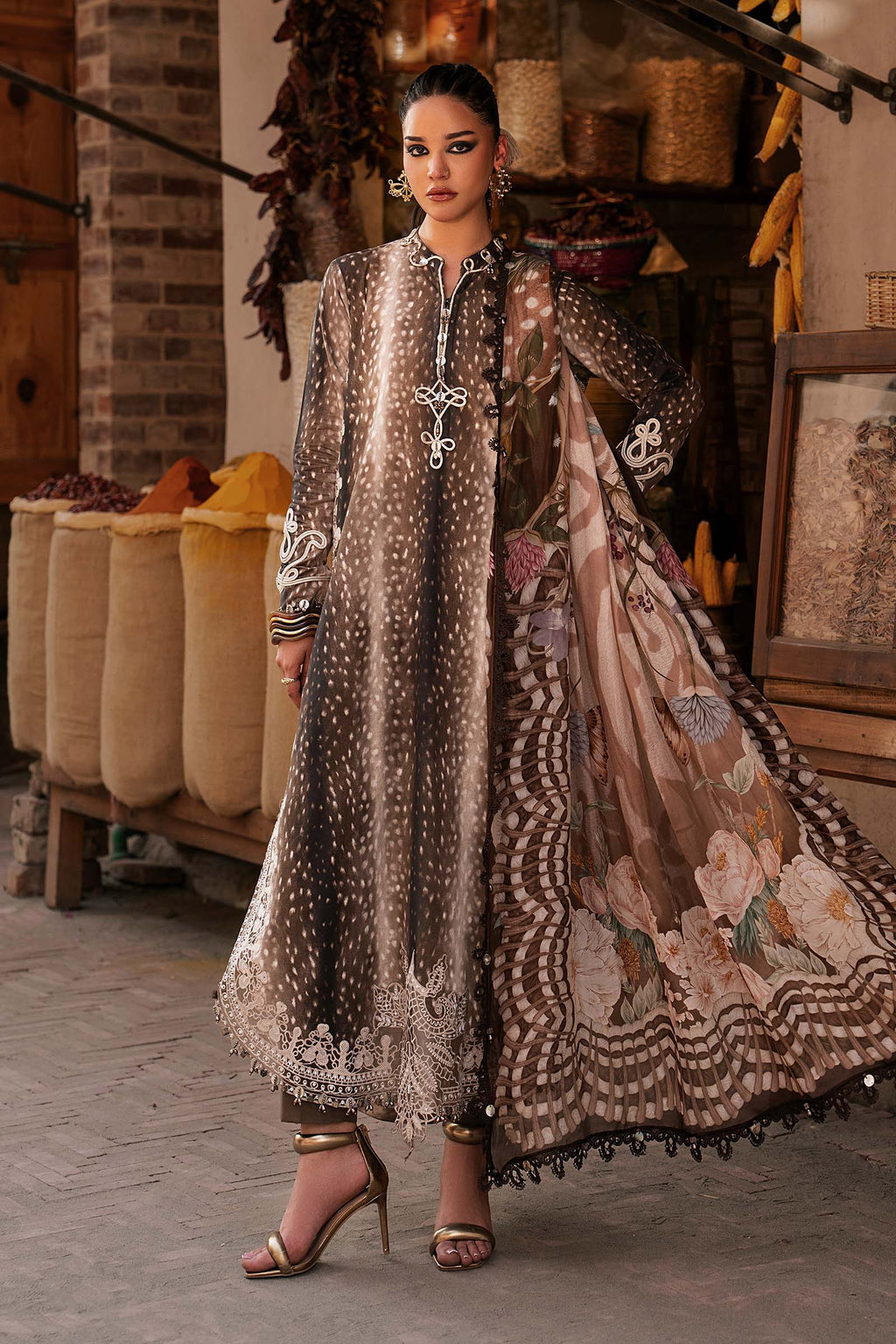 Maria . B | M.Prints Printed Linen 3 Piece Suit | MB26UPC 5B