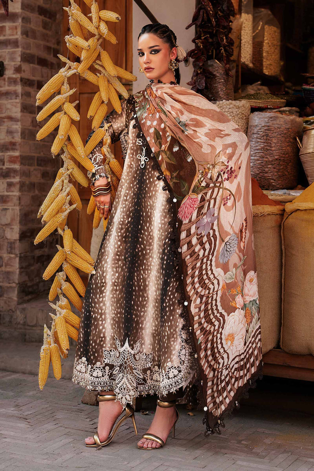 Maria . B | M.Prints Printed Linen 3 Piece Suit | MB26UPC 5B