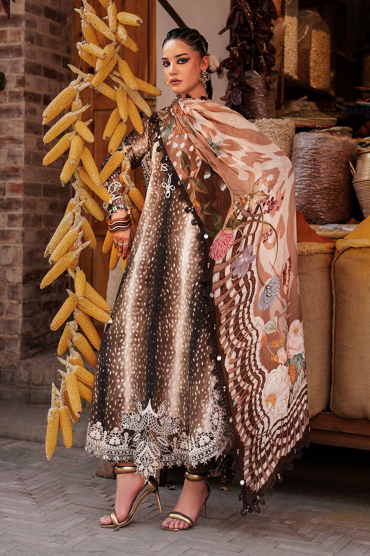 Maria . B | M.Prints Printed Linen 3 Piece Suit | MB26UPC 5B