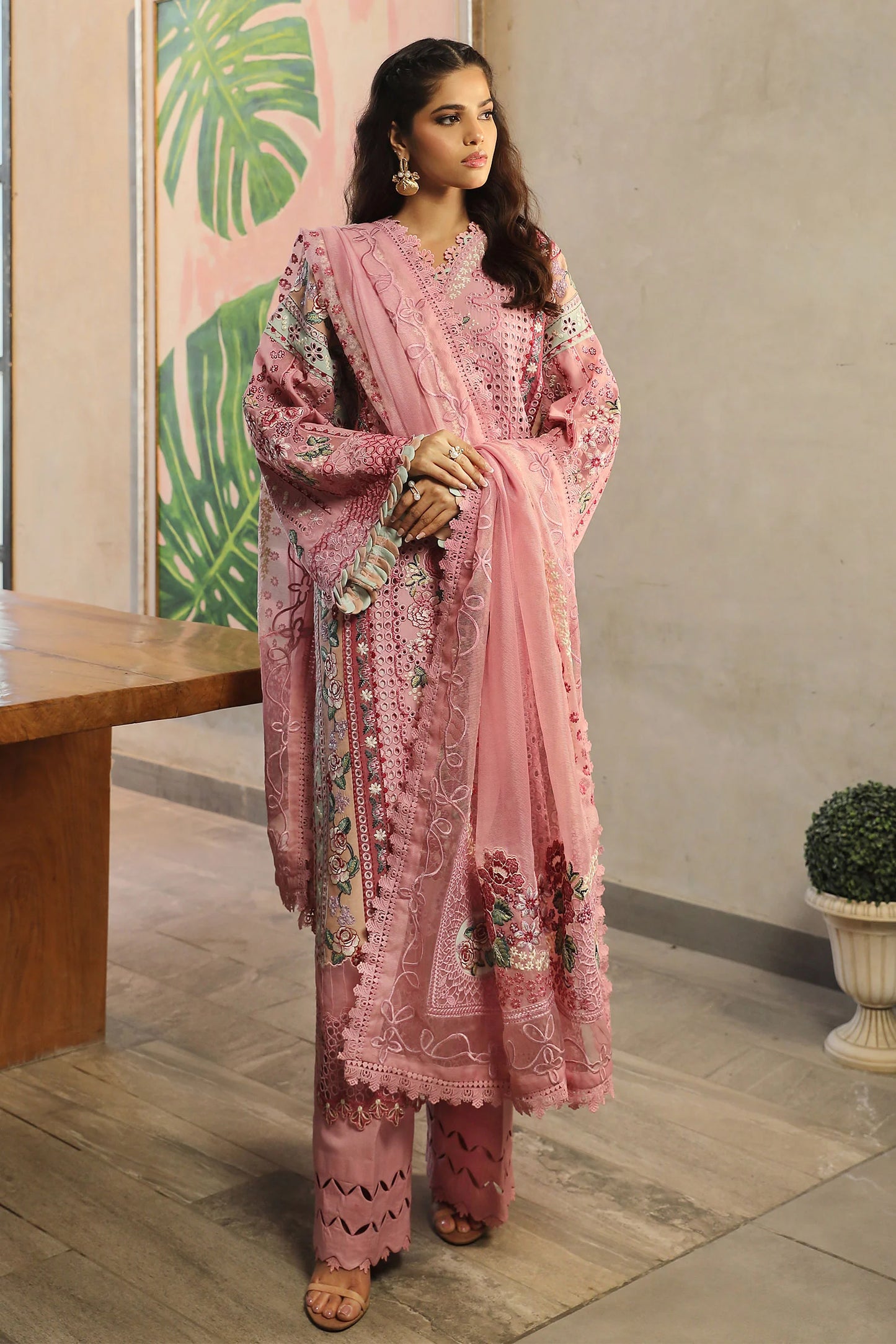 Maryam Hussain | Embroidered Lawn | CORAL