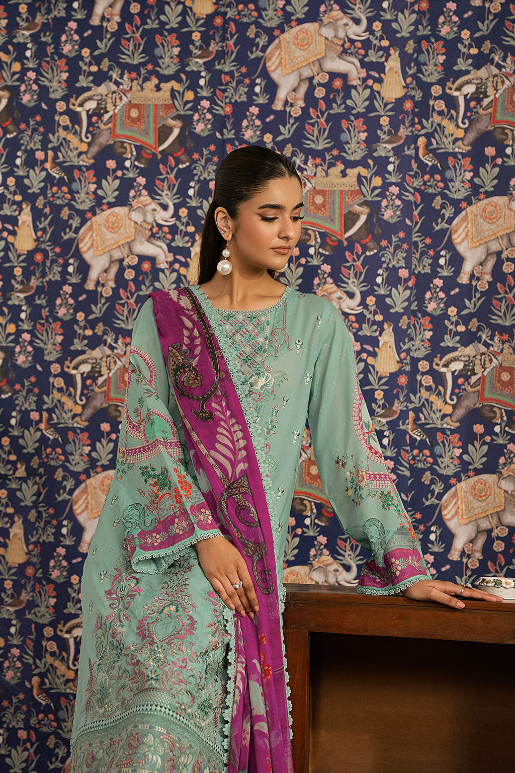 Ramsha | Mashaal Luxury Lawn VOl 16 | L-1609