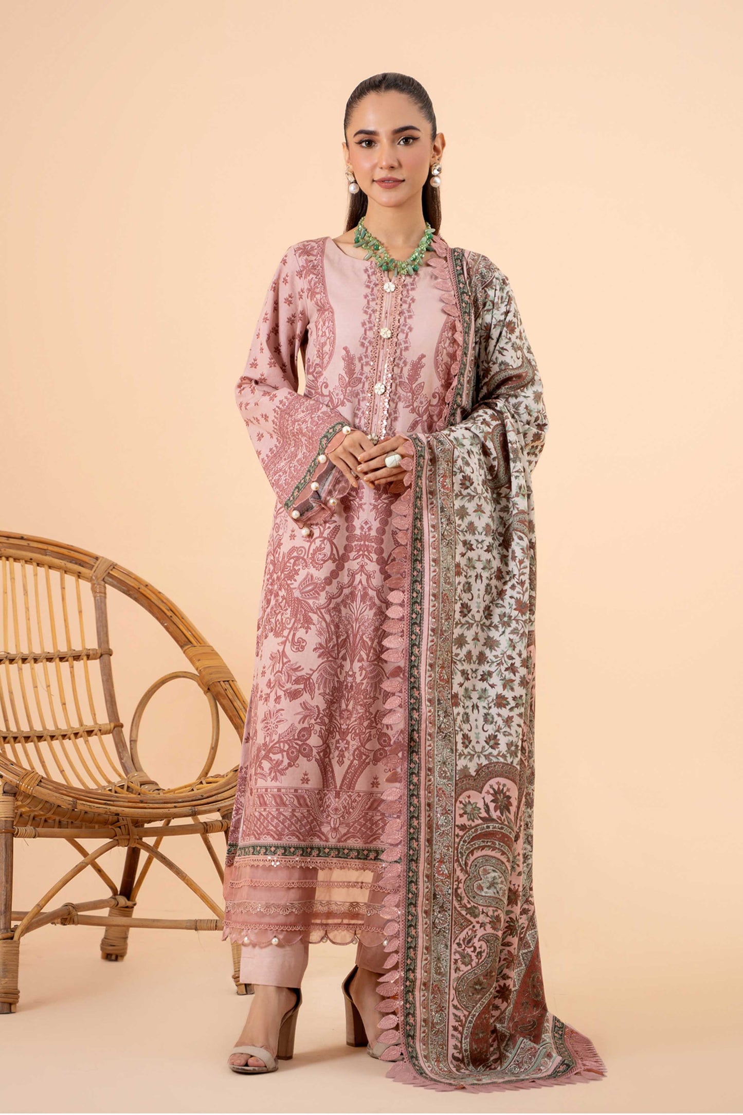 Mausummery | Khaddar 3 Piece | Camellia