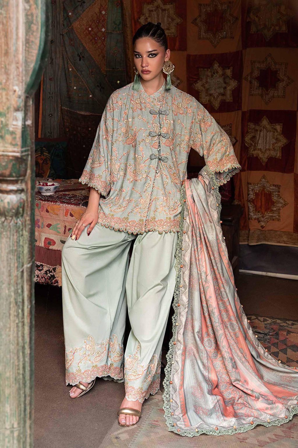 Maria . B | M.Prints Printed Cambric 3 Piece Suit | MB26UPC 8B