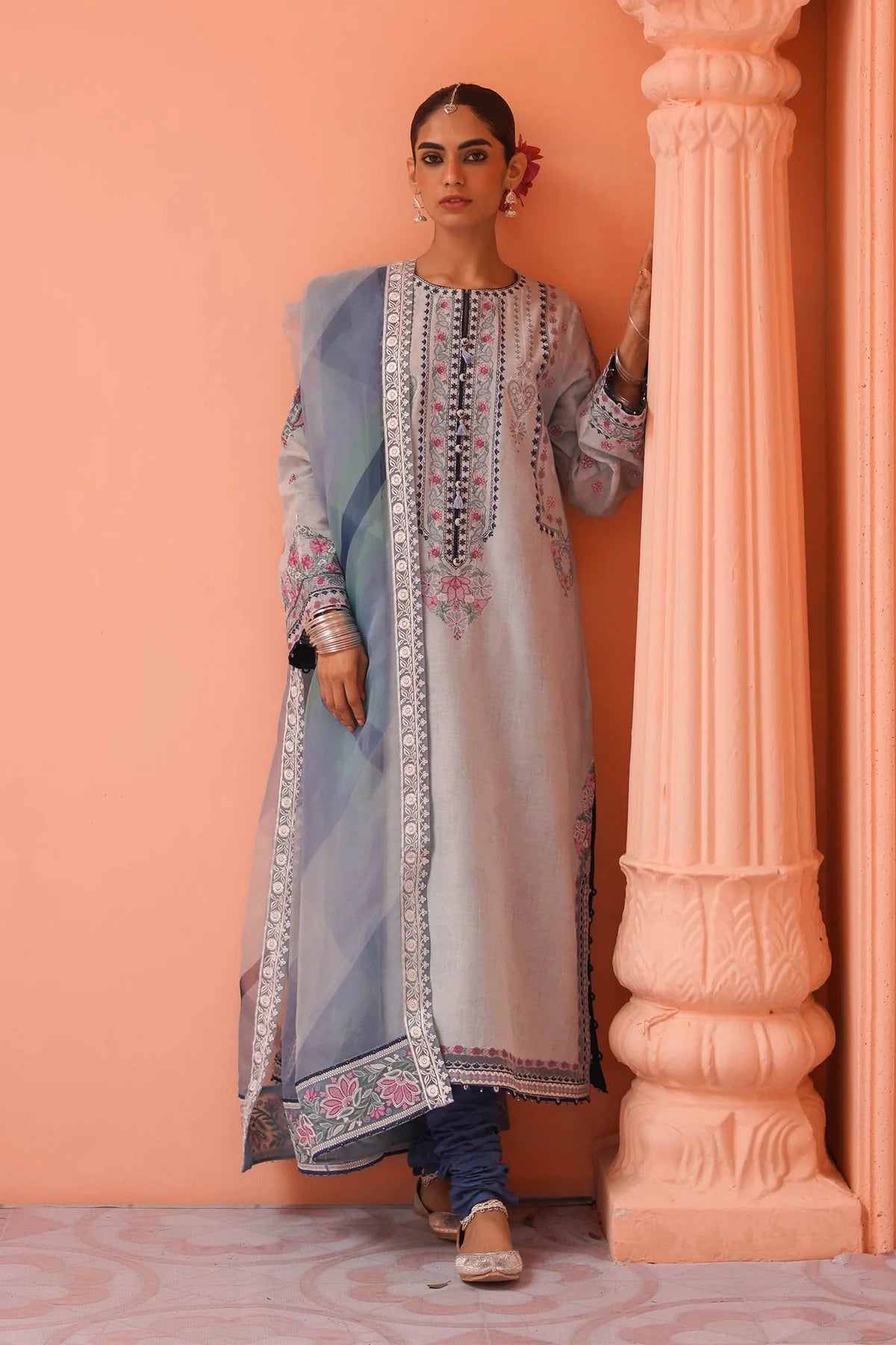 Zara Shahjahan | Lawn 2023 |  14B - modrenshoppingmall